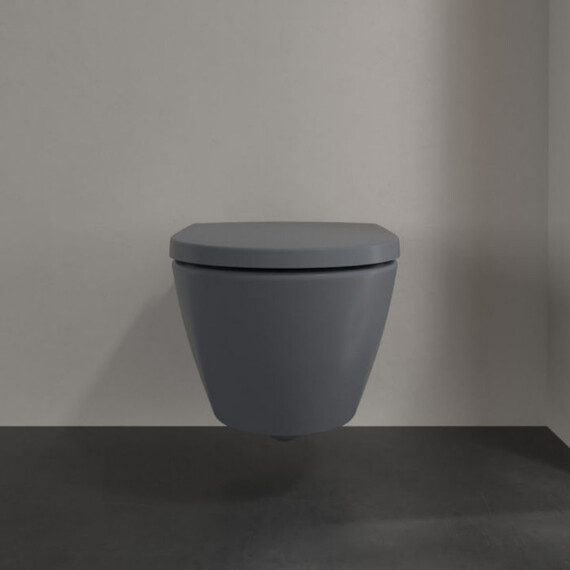 Унитаз подвесной безободковый Villeroy&Boch Subway 2.0 5614R0I4 (CeramicPlus) с крышкой микролифт, графит - фото 