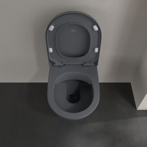Унитаз подвесной безободковый Villeroy&Boch Subway 2.0 5614R0I4 (CeramicPlus) с крышкой микролифт, графит - фото 8
