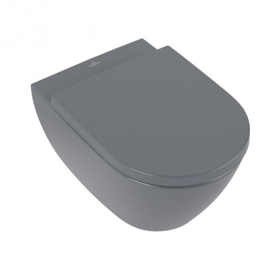 Унитаз подвесной безободковый Villeroy&Boch Subway 2.0 5614R0I4 (CeramicPlus) с крышкой микролифт, графит - фото 2