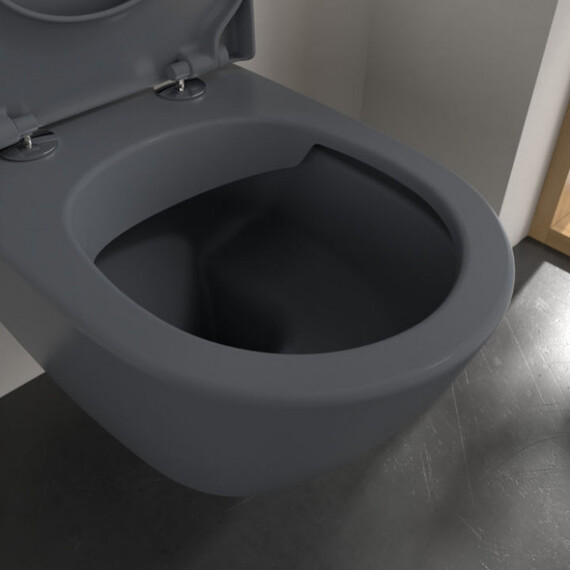 Унитаз подвесной безободковый Villeroy&Boch Subway 2.0 5614R0I4 (CeramicPlus) с крышкой микролифт, графит - фото 5