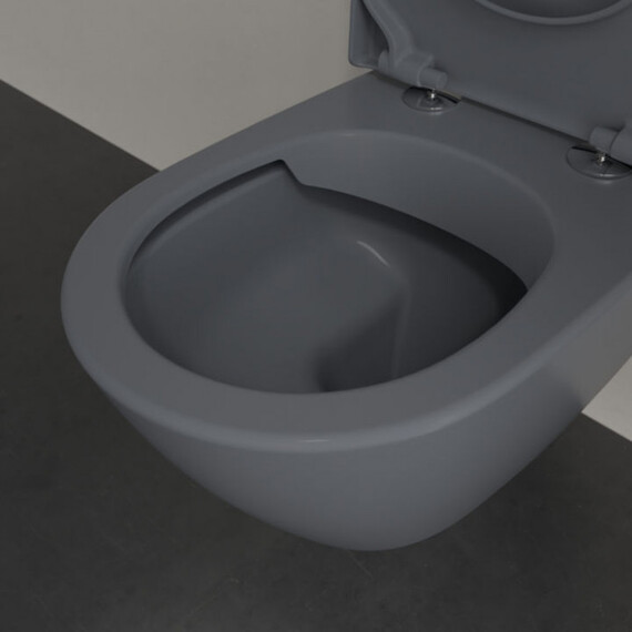 Унитаз подвесной безободковый Villeroy&Boch Subway 2.0 5614R0I4 (CeramicPlus) с крышкой микролифт, графит - фото 6