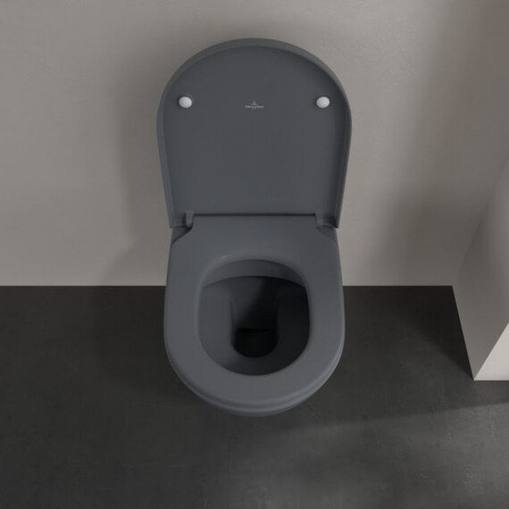 Унитаз подвесной безободковый Villeroy&Boch Subway 2.0 5614R0I4 (CeramicPlus) с крышкой микролифт, графит - фото 7