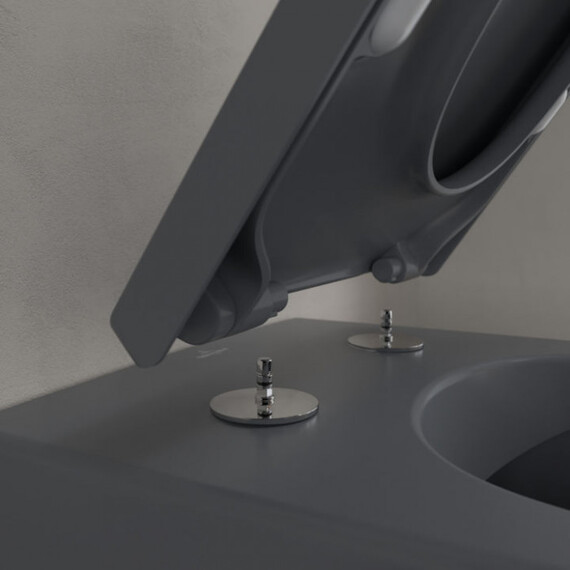 Унитаз подвесной безободковый Villeroy&Boch Subway 2.0 5614R0I4 (CeramicPlus) с крышкой микролифт, графит - фото 10