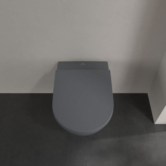 Унитаз подвесной безободковый Villeroy&Boch Subway 2.0 5614R0I4 (CeramicPlus) с крышкой микролифт, графит - фото 4