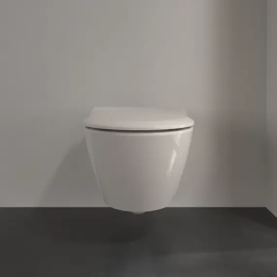 Унитаз подвесной безободковый Villeroy&Boch Subway 2.0 5614R0R3 (CeramicPlus) с крышкой микролифт, пергамон глянец - фото 