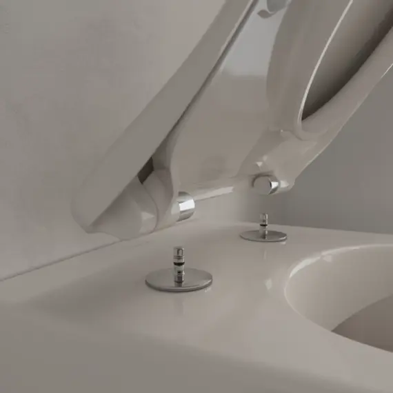 Унитаз подвесной безободковый Villeroy&Boch Subway 2.0 5614R0R3 (CeramicPlus) с крышкой микролифт, пергамон глянец - фото 9