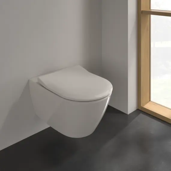 Унитаз подвесной безободковый Villeroy&Boch Subway 2.0 5614R0R3 (CeramicPlus) с крышкой микролифт, пергамон глянец - фото 4