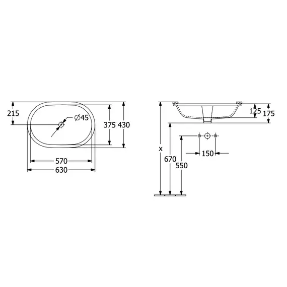 Раковина Villeroy&Boch Architectura 57 см 5A766001 - фото 5