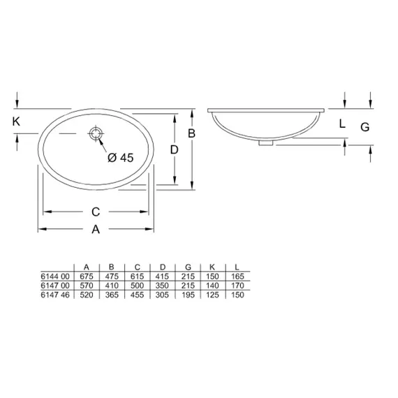 Раковина Villeroy&Boch Evana 50 см 61470001 - фото 7