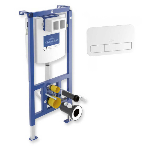 Инсталляция для унитаза Villeroy&Boch ViConnect 92242700 с белой клавишей смыва 92243068 - фото 