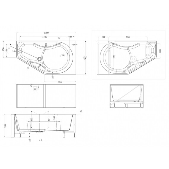 Ванна акриловая Abber 160x90 см AB9505 R - фото 9