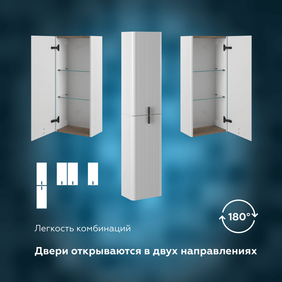 Шкаф подвесной Prato Бьянко 35 см 106 10-08035-00 02 БЕЛ - фото 16