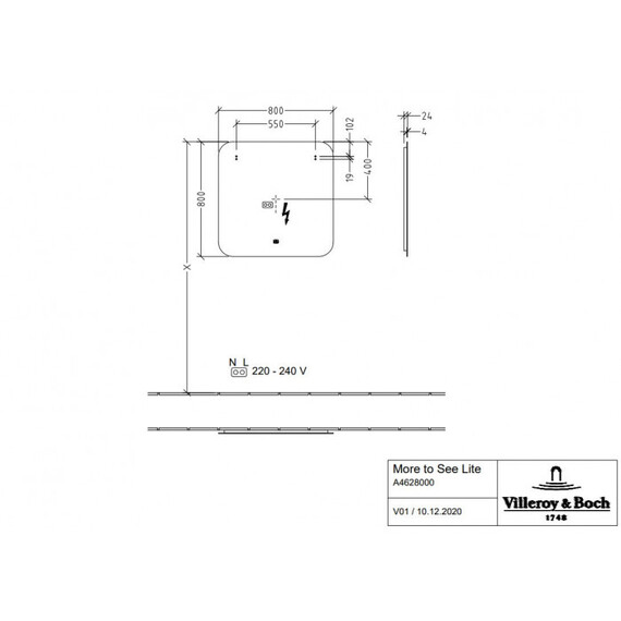 Зеркало Villeroy&Boch More to See Lite 80 см A4628000 - фото 9