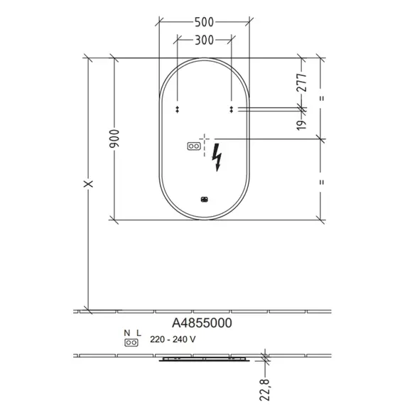 Зеркало Villeroy&Boch More to See Lite+ 50 см A4855000 - фото 10