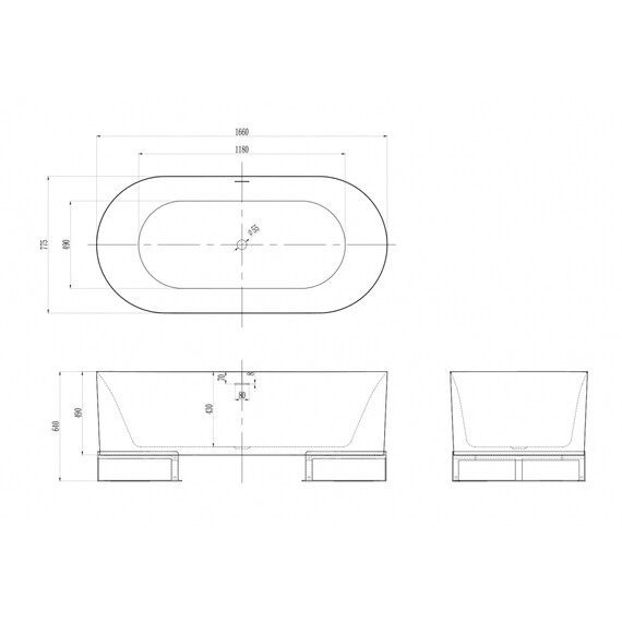 Ванна отдельностоящая Abber 166x78 см AB9510 - фото 10