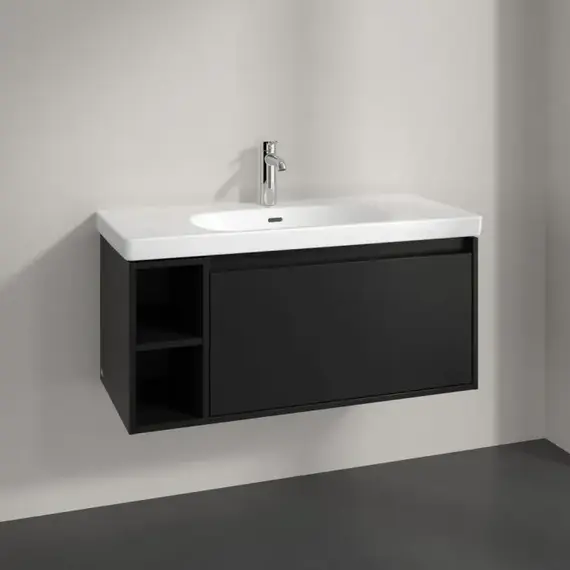 Тумба подвесная с раковиной-столешницей Villeroy&Boch Skyla 100 см C79000VL (раковина 5A51A501) венге - фото 
