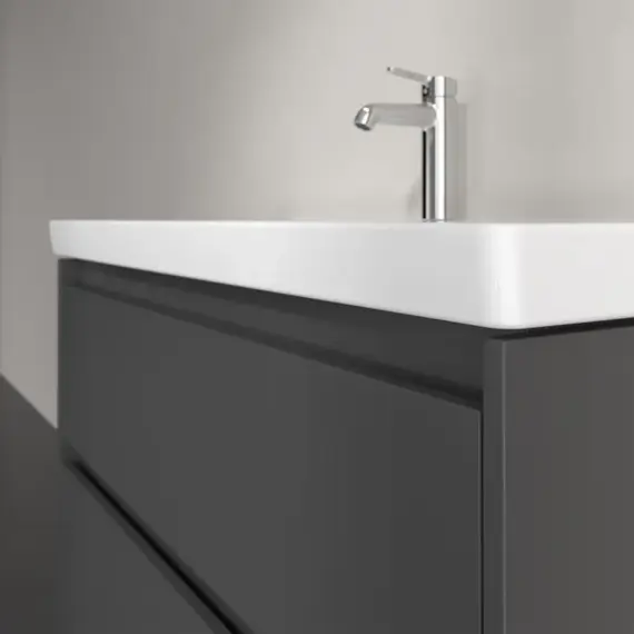 Тумба подвесная с раковиной-столешницей Villeroy&Boch Skyla 100 см C79900VR (раковина 5A51A501) графит - фото 4