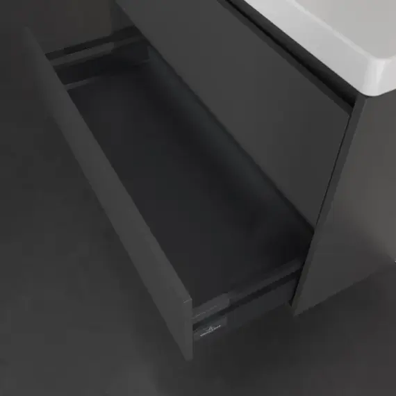 Тумба подвесная с раковиной-столешницей Villeroy&Boch Skyla 100 см C79900VR (раковина 5A51A501) графит - фото 6