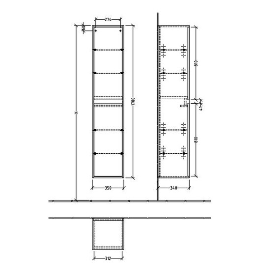 Пенал подвесной Villeroy&Boch Skyla 35 см C80101VL, венге - фото 6