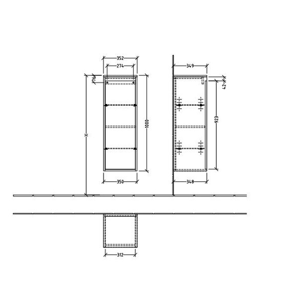 Шкаф подвесной Villeroy&Boch Skyla 35 см C80200VR, графит - фото 7