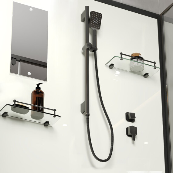Душевая кабина Niagara Standart 100x80 см ST100/80/15Q/BL/BK (безсиликоновая сборка) чёрный/прозрачное - фото 4
