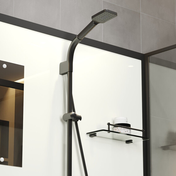Душевая кабина Niagara Standart 100x80 см ST100/80/15Q/BL/BK (безсиликоновая сборка) чёрный/прозрачное - фото 5