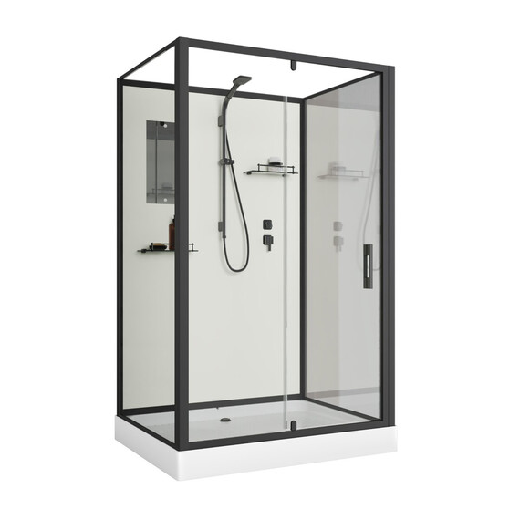 Душевая кабина Niagara Standart 120x90 см ST120/90/15Q/BL/BK (безсиликоновая сборка) чёрный/прозрачное - фото 2