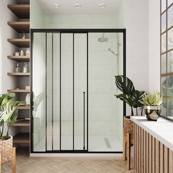 Душевая дверь Veconi Premium Prato 300 110 см PR3/L-110-01-B-C4, чёрный матовый/прозрачное - фото 2