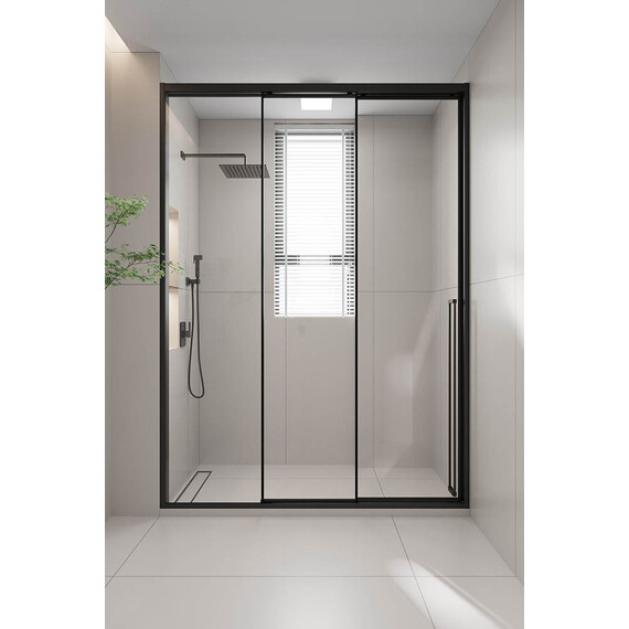 Душевая дверь Veconi Premium Prato 300 140 см PR3/L-140-01-B-C4, чёрный матовый/прозрачное - фото 4