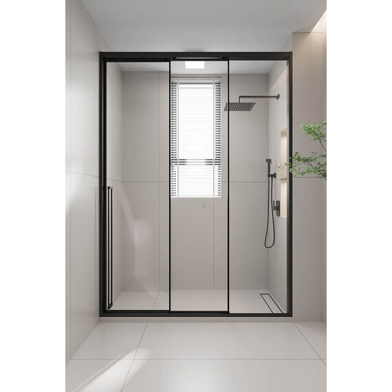 Душевая дверь Veconi Premium Prato 300 160 см PR3/R-160-01-B-C4, чёрный матовый/прозрачное - фото 4