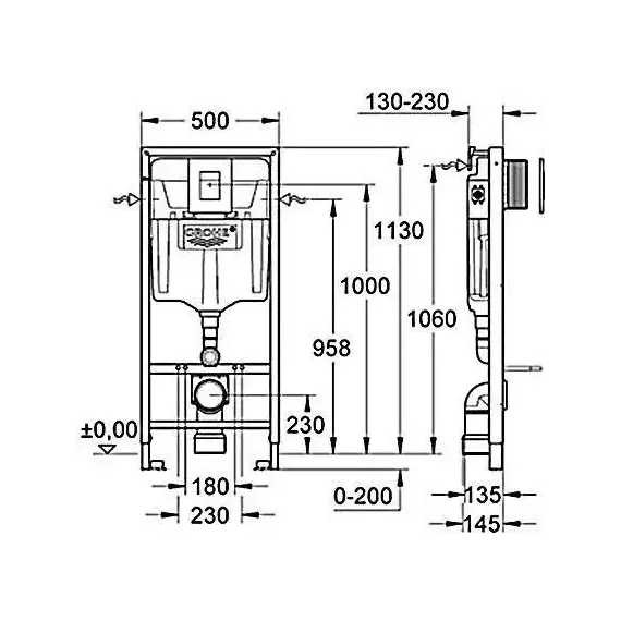 Инсталляция с подвесным унитазом комплект: Grohe Rapid SL 38772001 с подвесным безободковым унитазом Aquatek Либерти AQ1999T-00 сиденье микролифт, крепление, с кнопкой смыва хром (Система смыва торнадо) - фото 14