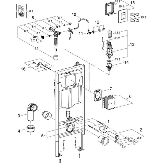 Инсталляция с подвесным унитазом комплект: Grohe Rapid SL 38772001 с подвесным унитазом Azario Blanco AZ-9003WT сиденье микролифт, крепление, с кнопкой смыва хром (Система смыва торнадо) - фото 25