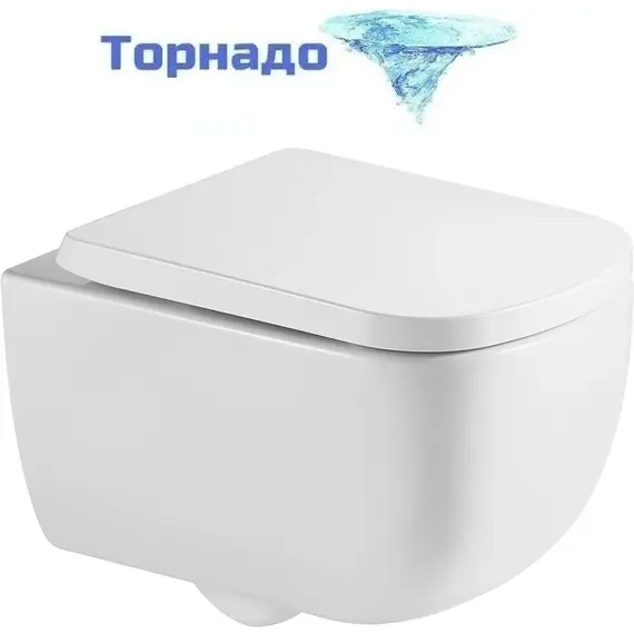 Инсталляция с подвесным унитазом комплект: TECEbase 2.0 9400412 с подвесным унитазом Azario Campo AZ-1883WH сиденье микролифт, крепление, с кнопкой смыва хром (Система смыва торнадо) - фото 3