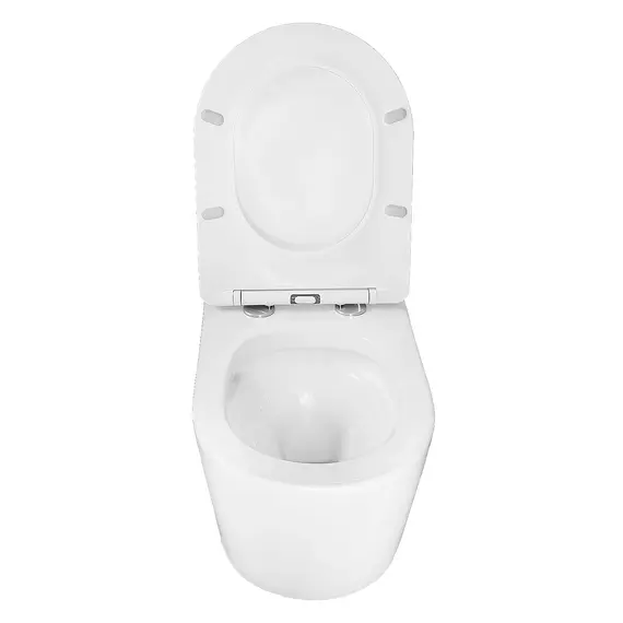 Инсталляция с подвесным унитазом комплект: Grohe Rapid SL 38772001 с подвесным безободковым унитазом Azario Ollin AZ-0513R сиденье микролифт, крепление, с кнопкой смыва хром (Система смыва торнадо) - фото 8