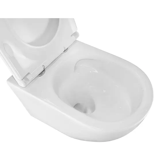 Инсталляция с подвесным унитазом комплект: Grohe Rapid SL 38772001 с подвесным безободковым унитазом Azario Bonelle AZ-2801E сиденье микролифт, крепление, с кнопкой смыва хром (Система смыва торнадо) - фото 9