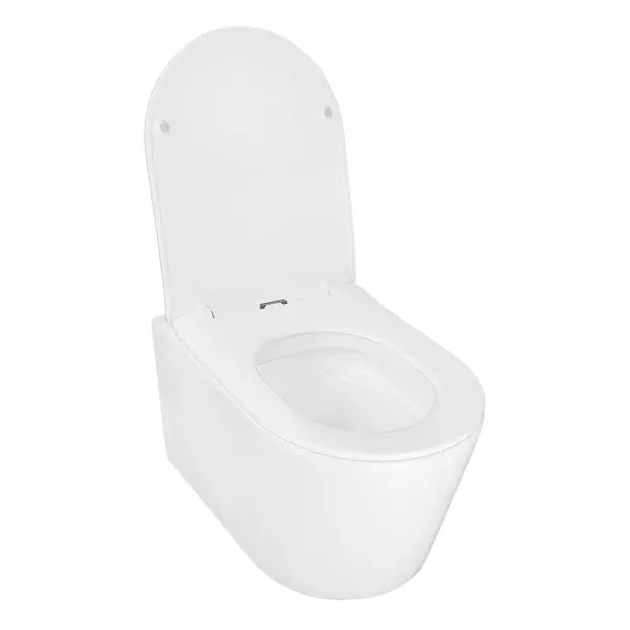 Инсталляция с подвесным унитазом комплект: Grohe Rapid SL 38772001 с подвесным безободковым унитазом Azario Ollin AZ-0513R сиденье микролифт, крепление, с кнопкой смыва хром (Система смыва торнадо) - фото 6