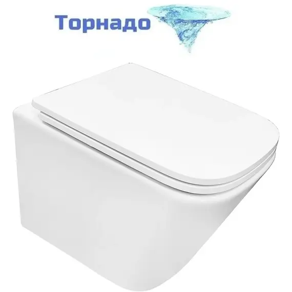 Инсталляция с подвесным унитазом комплект: TECEbase 2.0 9400413 с подвесным безободковым унитазом Azario Armonia AZ-2403 сиденье микролифт, крепление, с кнопкой смыва белая (Система смыва торнадо) - фото 3