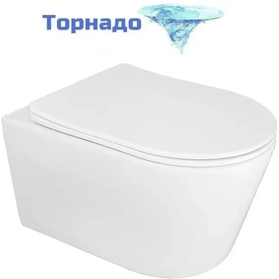 Инсталляция с подвесным унитазом комплект: TECEbase 2.0 9400412 с подвесным безободковым унитазом Azario Ollin AZ-0513R сиденье микролифт, крепление, с кнопкой смыва хром (Система смыва торнадо) - фото 3