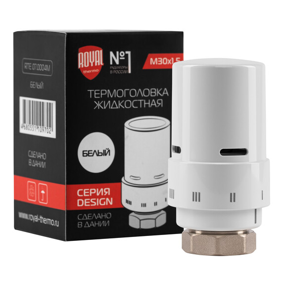 Термоголовка жидкостная Royal Thermo Design М30х1,5 RTE 07.0004M, белый - фото 2