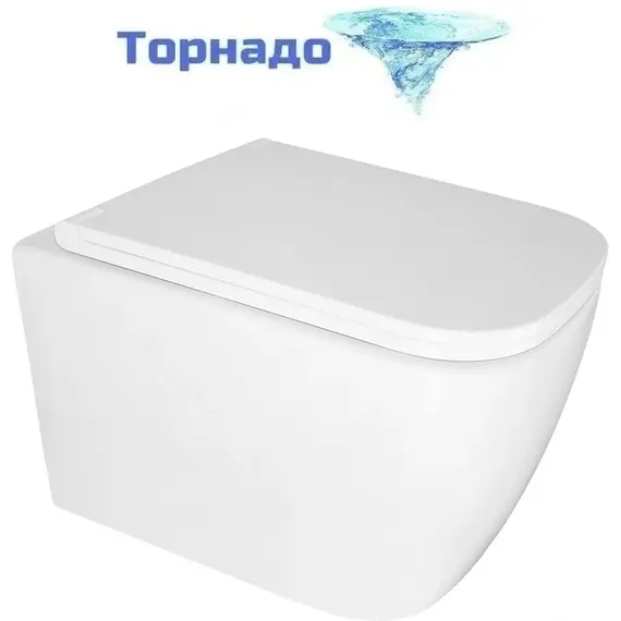 Инсталляция с подвесным унитазом комплект: Aquatek Standart 50 INS-0000012 с подвесным безободковым унитазом Azario Legenda AZ-2305-AS сиденье микролифт (Система смыва торнадо) - фото 3