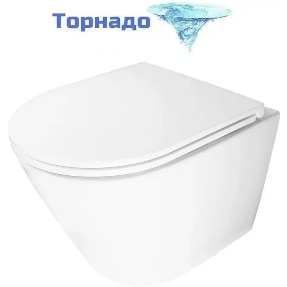 Инсталляция с подвесным унитазом комплект: Aquatek Standart 50 INS-0000012 с подвесным безободковым унитазом Azario Bliss AZ-5179T-WHT сиденье микролифт (Система смыва торнадо) - фото 3