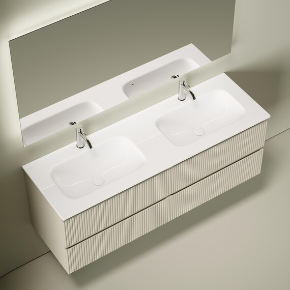 Тумба подвесная с раковиной Sancos Snob T 140 см SNT70CE, Beige Soft (раковина Grace CN7022) - фото 4