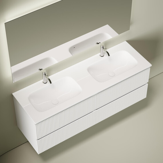Тумба подвесная с раковиной Sancos Snob T 140 см SNT70W, Bianco (раковина Grace CN7022) - фото 4