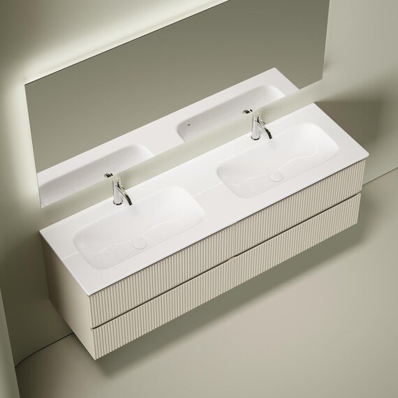 Тумба подвесная с раковиной Sancos Snob T 160 см SNT80CE, Beige Soft (раковина Grace CN7023) - фото 3