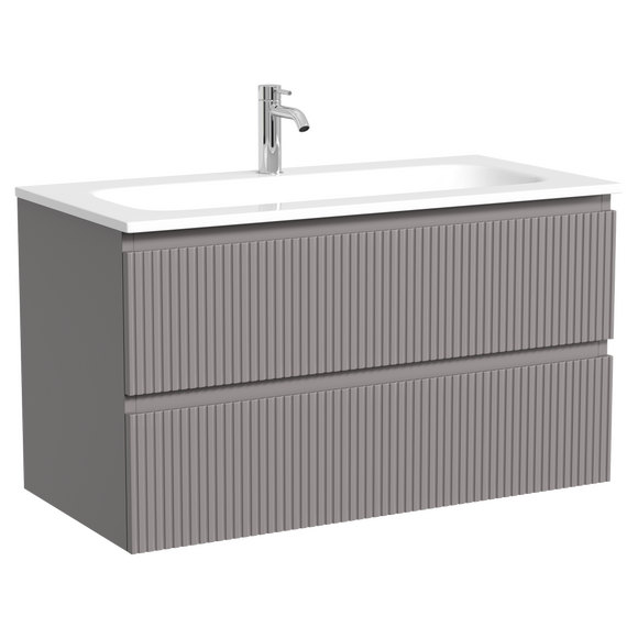 Тумба подвесная с раковиной Sancos Snob T 90 см SNT90SM, Doha Soft (раковина Grace CN7019) - фото 2