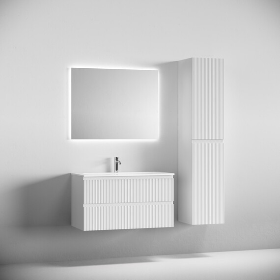 Тумба подвесная с раковиной Sancos Snob T 90 см SNT90W, Bianco (раковина Grace CN7019) - фото 5