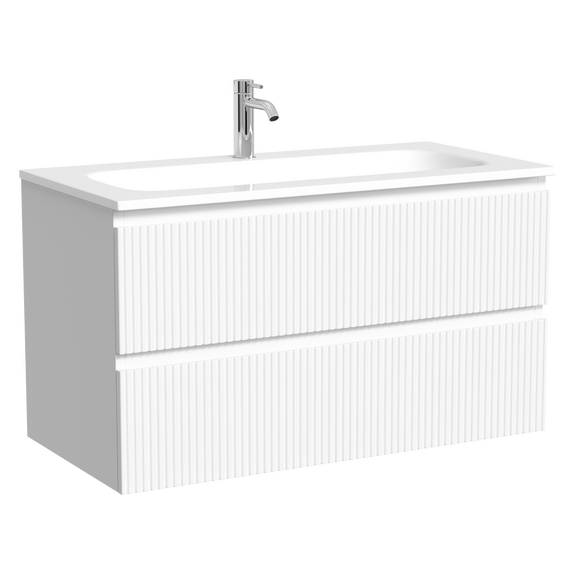 Тумба подвесная с раковиной Sancos Snob T 90 см SNT90W, Bianco (раковина Grace CN7019) - фото 2