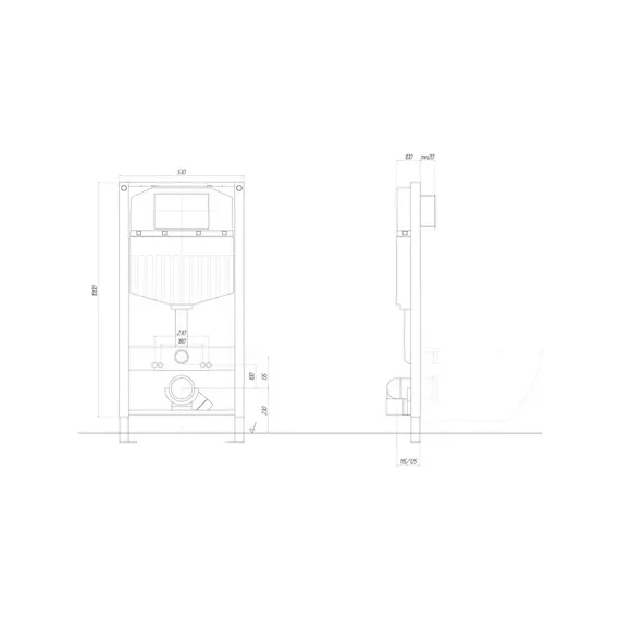 Инсталляция с подвесным унитазом комплект SET AQUATEK ГЕЛИОС INS23 (рама AQUATEK Standard INS-0000023+ крепление KKI-0000002 +унитаз AQ1993T-00 ГЕЛИОС + с тонким сиденьем soft-close) - фото 6