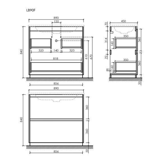 Тумба напольная с раковиной Sancos Libra Floor 90 см LB90FEG (раковина Grace CN7019wx) дуб галифакс натуральный - фото 10