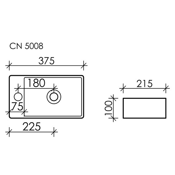 Тумба подвесная с раковиной Sancos Mini 37 см MN35WL (раковина Element CN5008) - фото 6